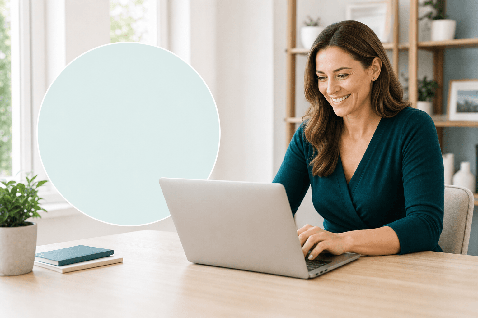 Agency advisor working on a laptop